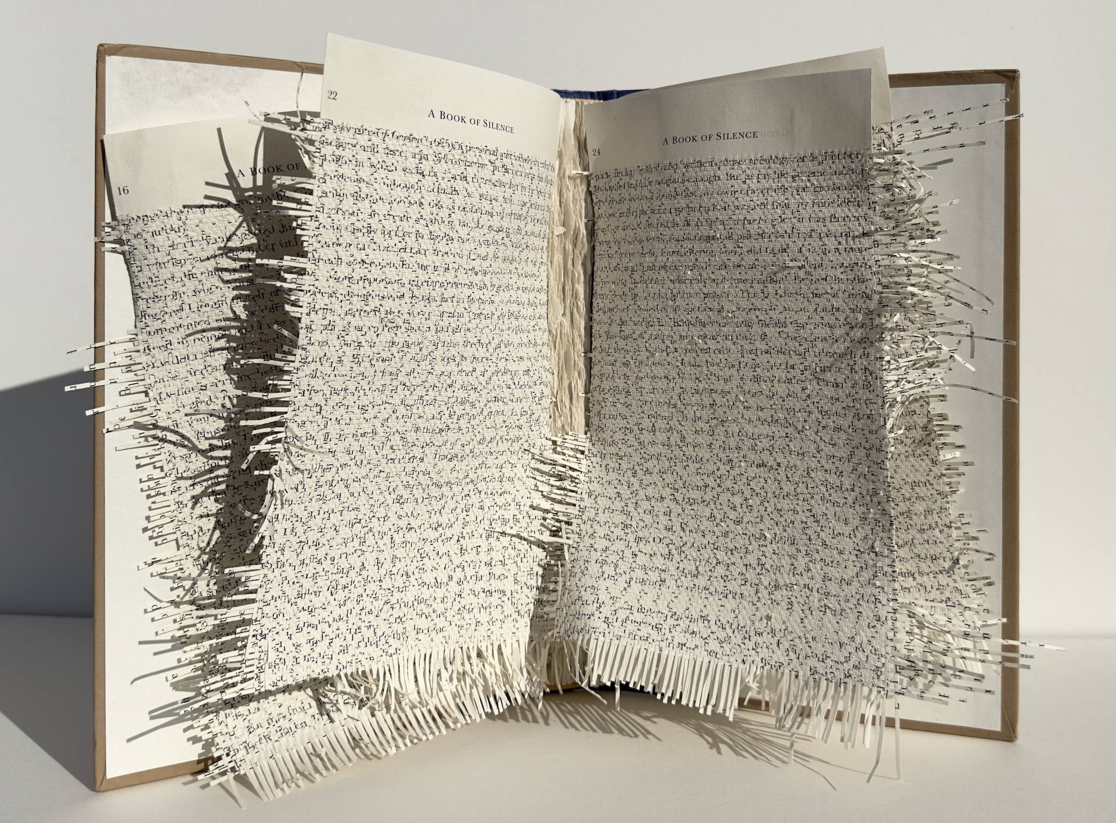 Youdhisthir Maharjan, book pages, text in art, woven pages