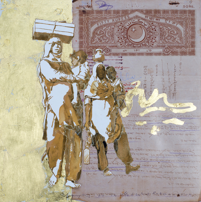 Mahbubur Rahman, iron ink drawing on digital print