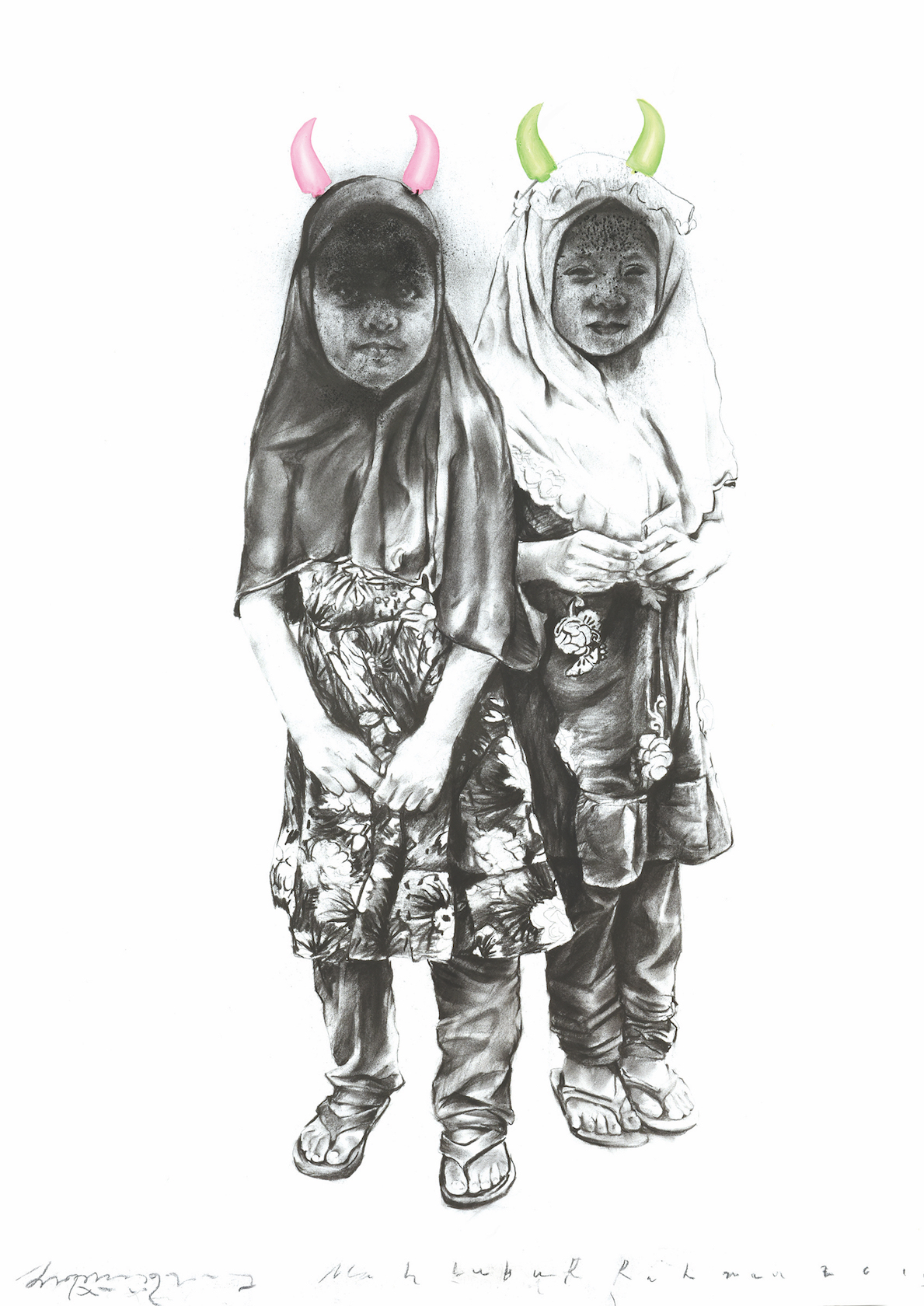 Mahbubur Rahman , Learner, charcoal drawing