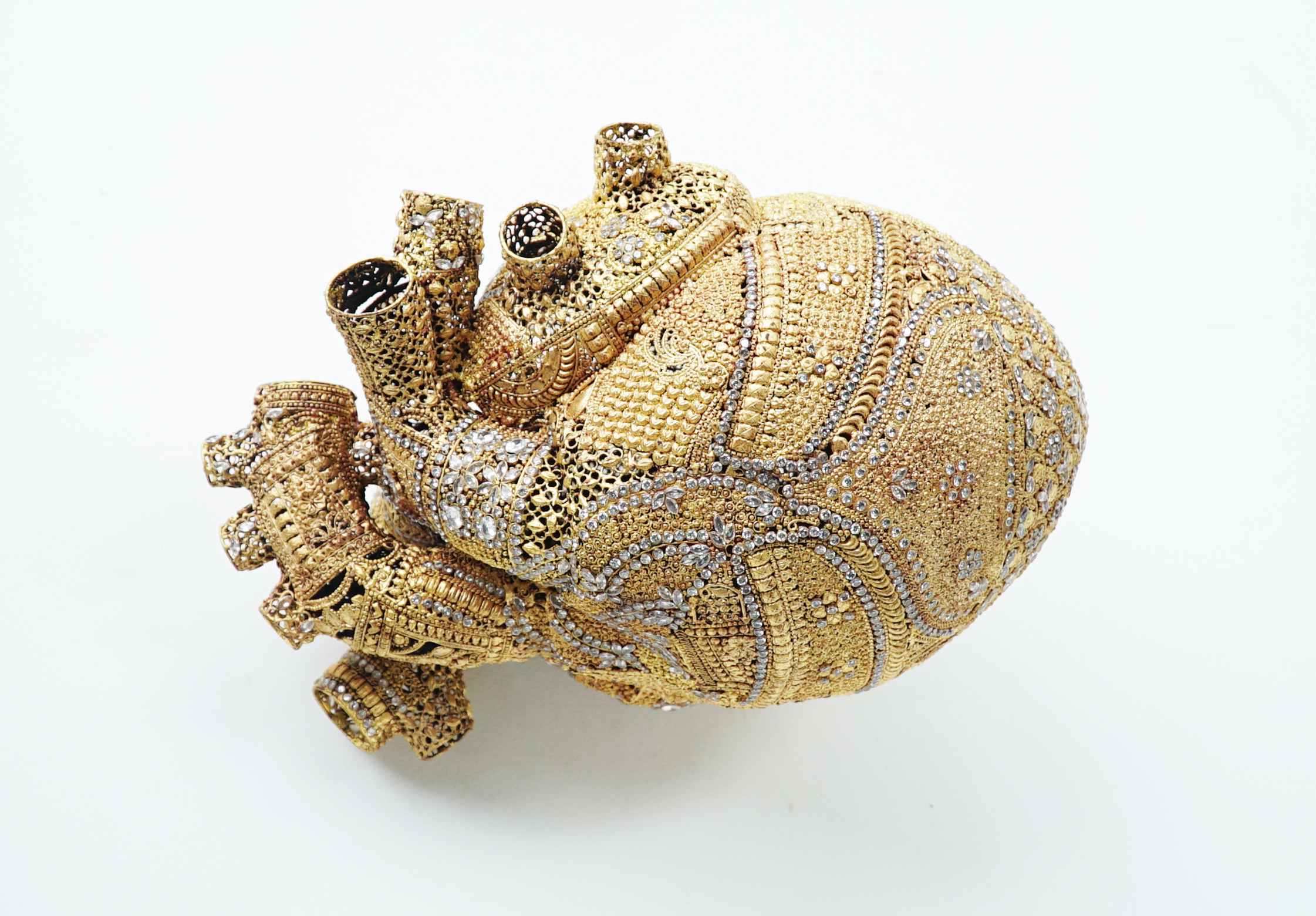 Mahbubur Rahman , Empty Heart, Brass, Crystal & Gold leaf