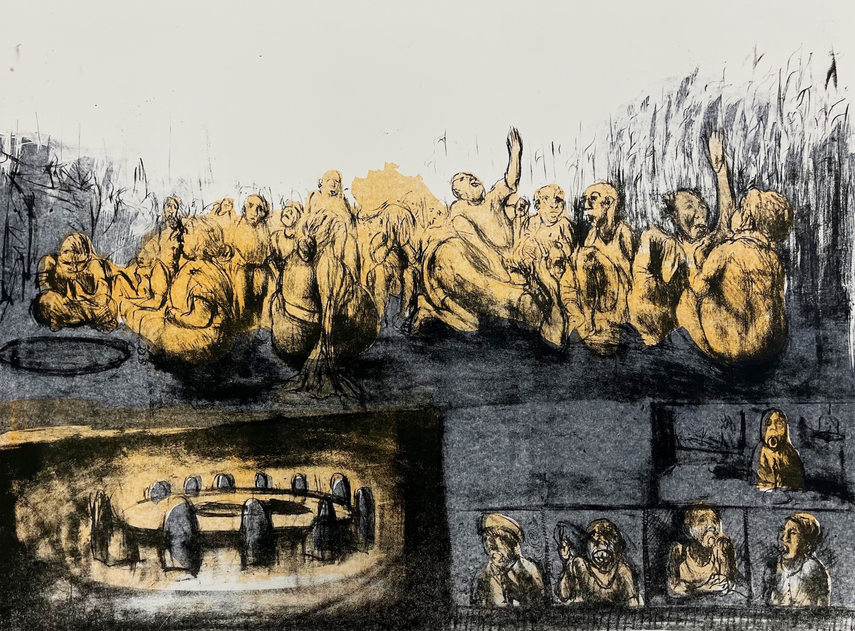 Rahul Ghosh, lithography, political satire