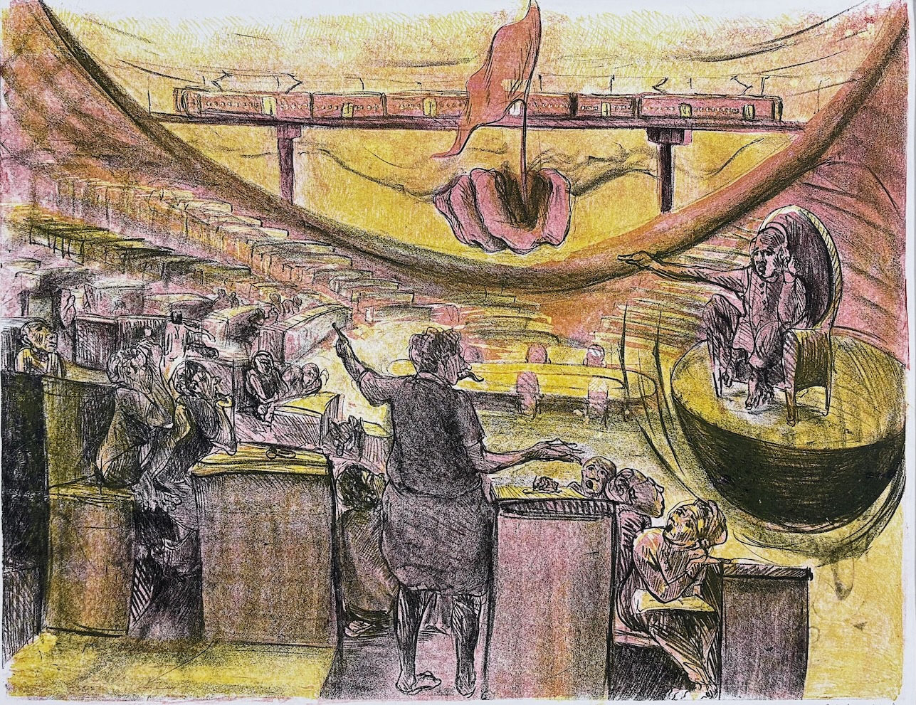 Rahul Ghosh, lithography, political satire