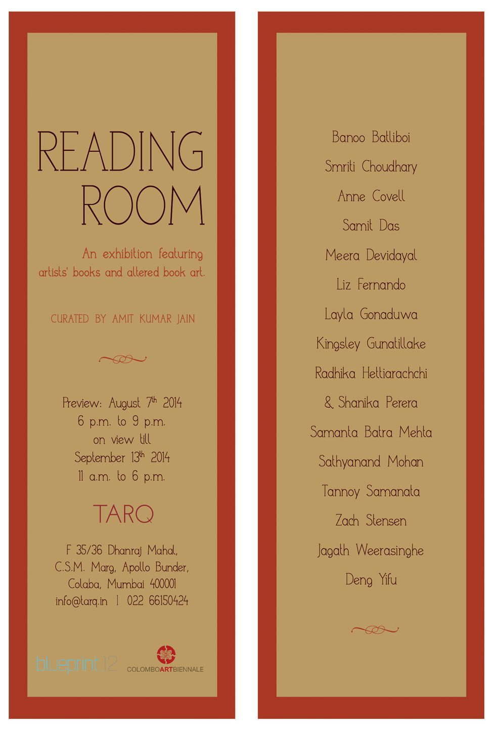 Reading Room, altered book art, Blueprint12, Tarq Mumbai