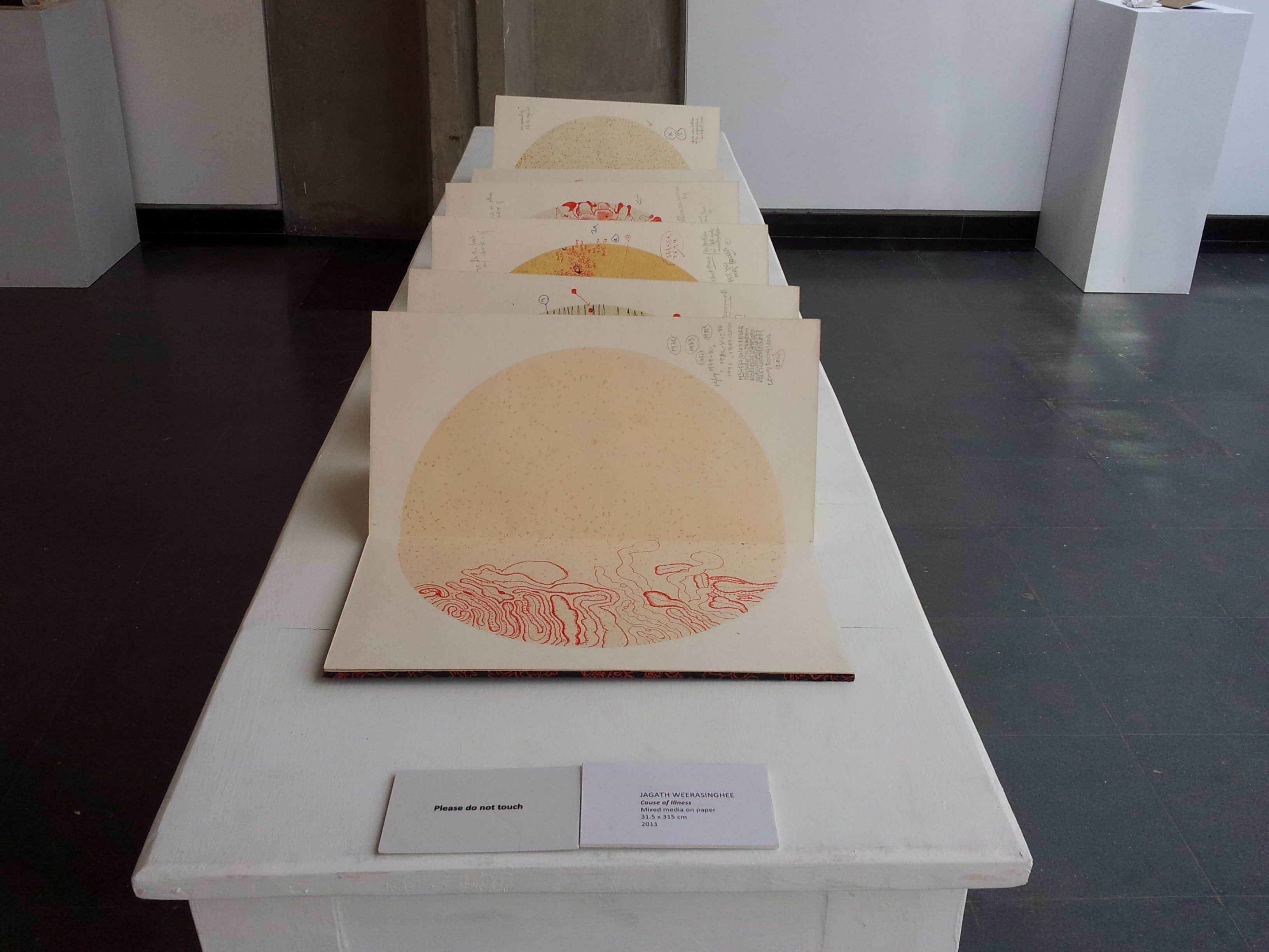 Jagath Weerasinghe, Accordion book, mixed media drawings
