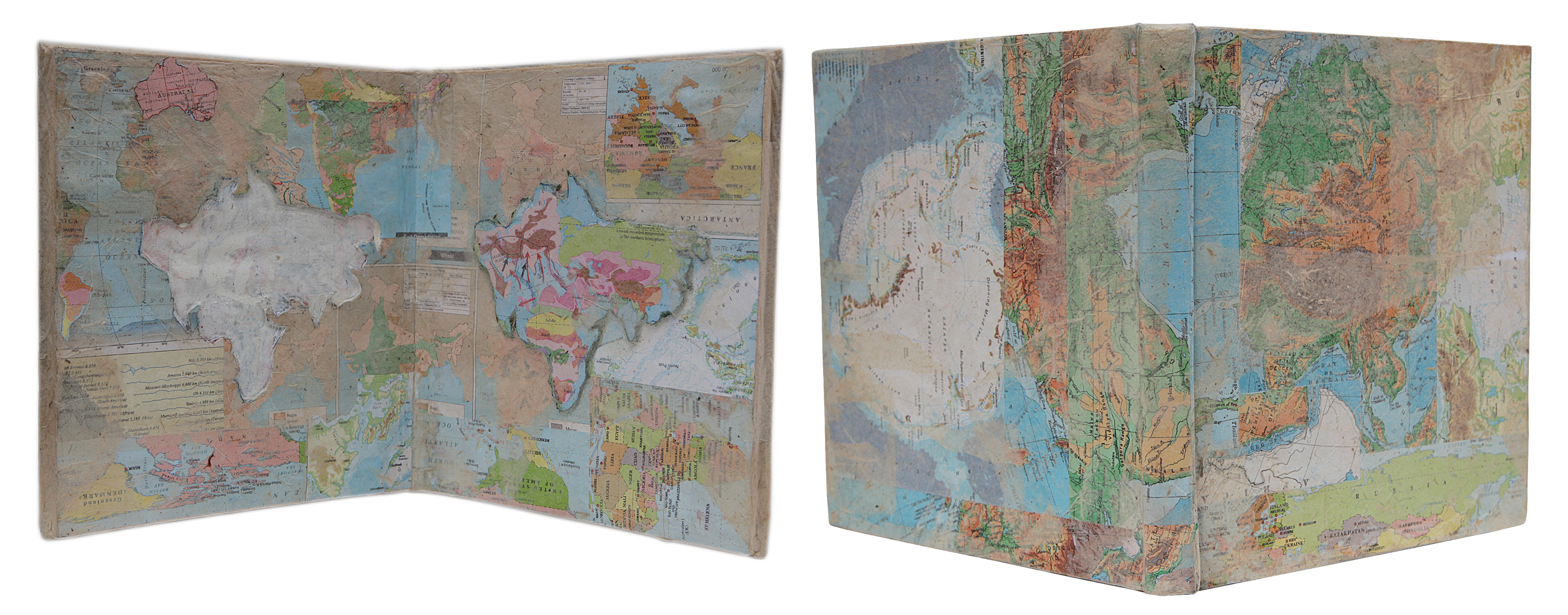 Tanmoy Samanta, Recycled book, paperboard & gouache