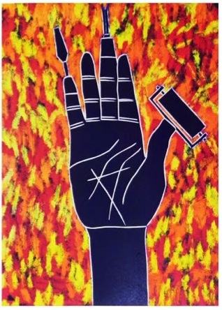 Maripelly Praveen Goud, Woodcut on paper
