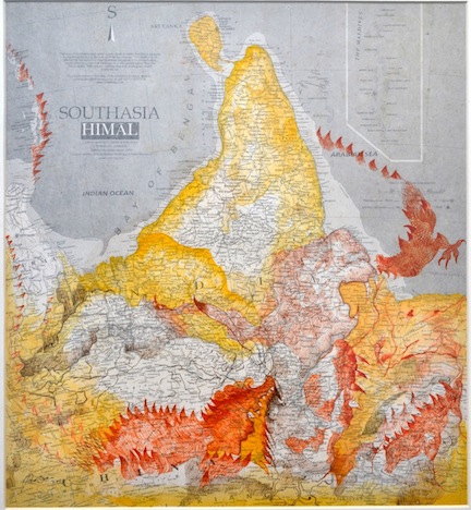 Pala Pothupitiye, Japanese rice paper, ink, acrylic