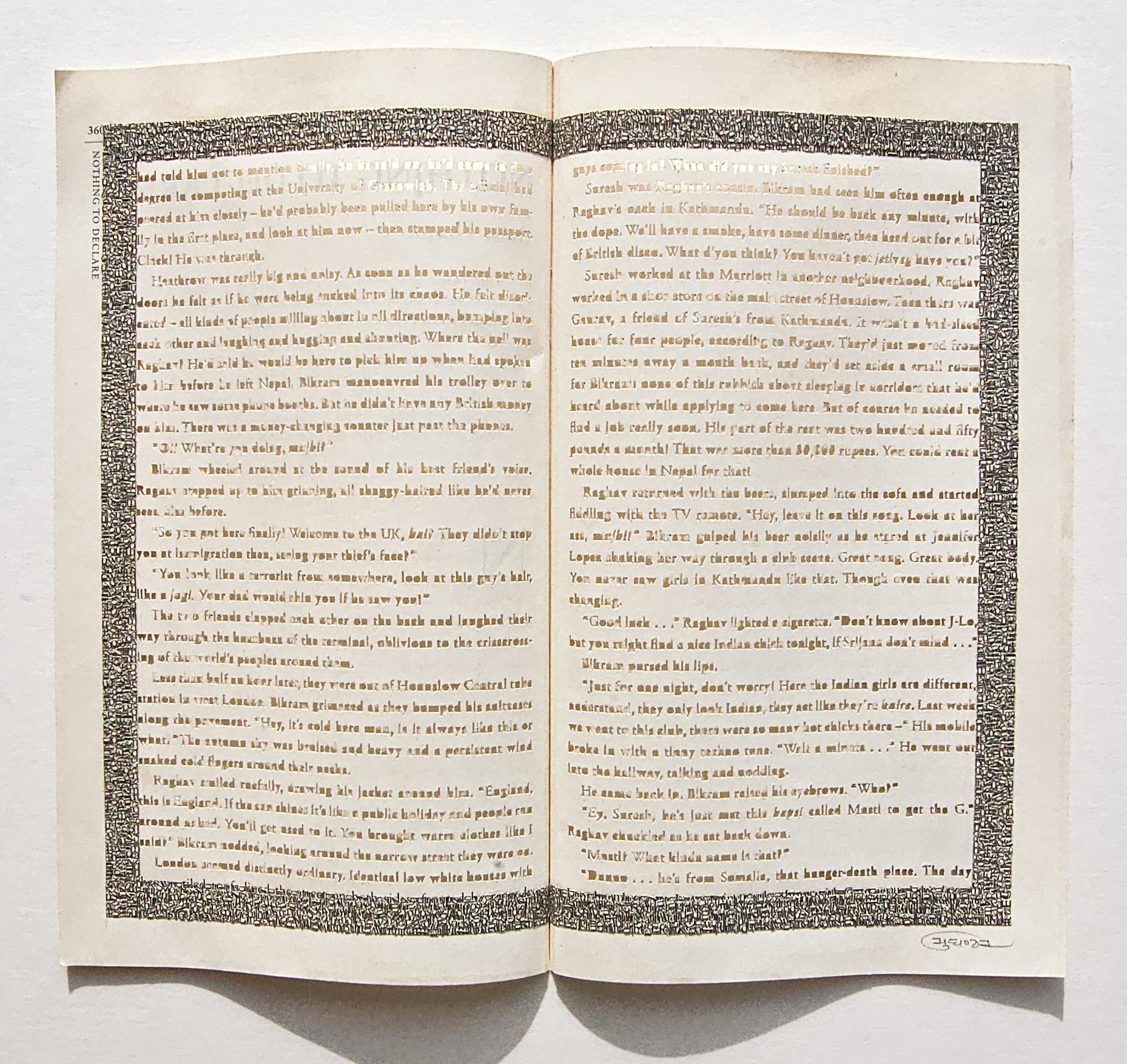 Youdhisthir Maharjan, Reclaimed text cutout collage