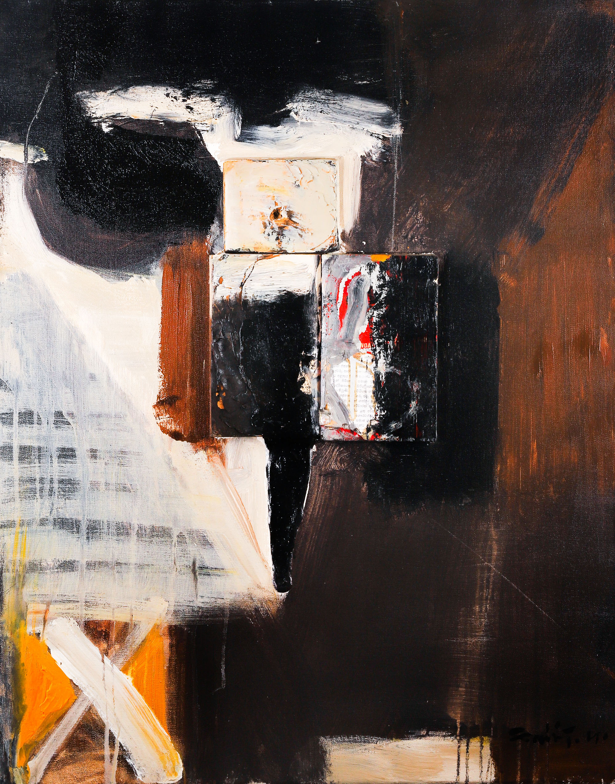 Kingsley Gunatillake, Used books & acrylic on canvas