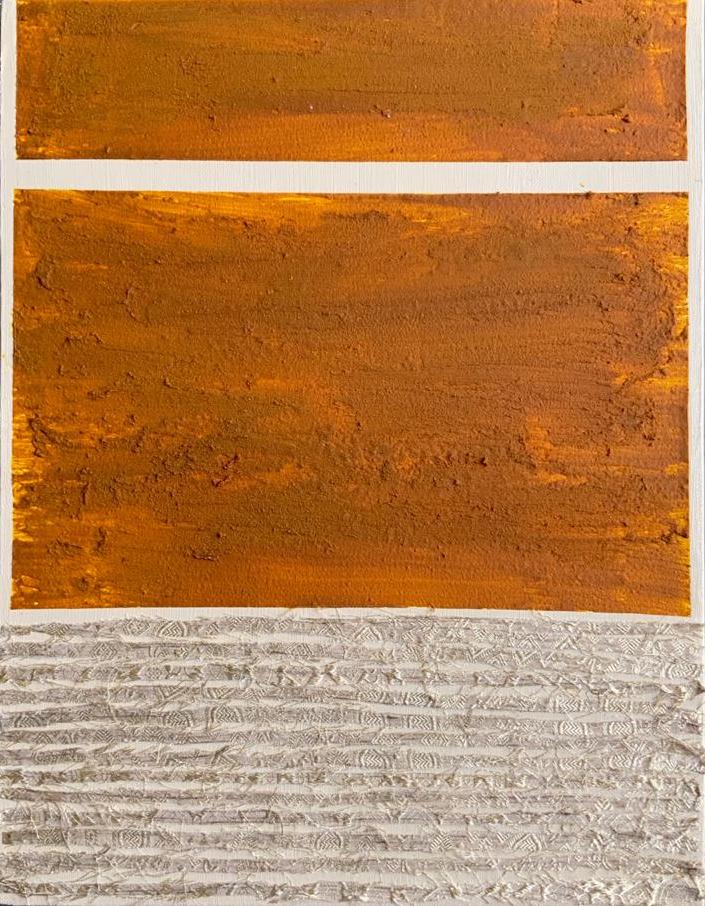 Meghana Gavireddygari, Turmeric & Banaras Silk on canvas