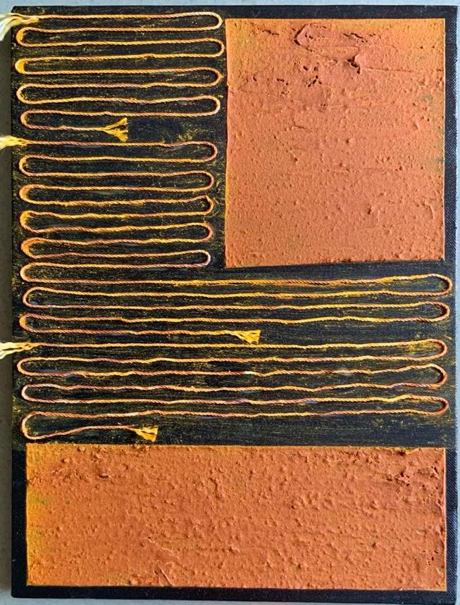 Meghana Gavireddygari, Turmeric, String & Acrylic on canvas