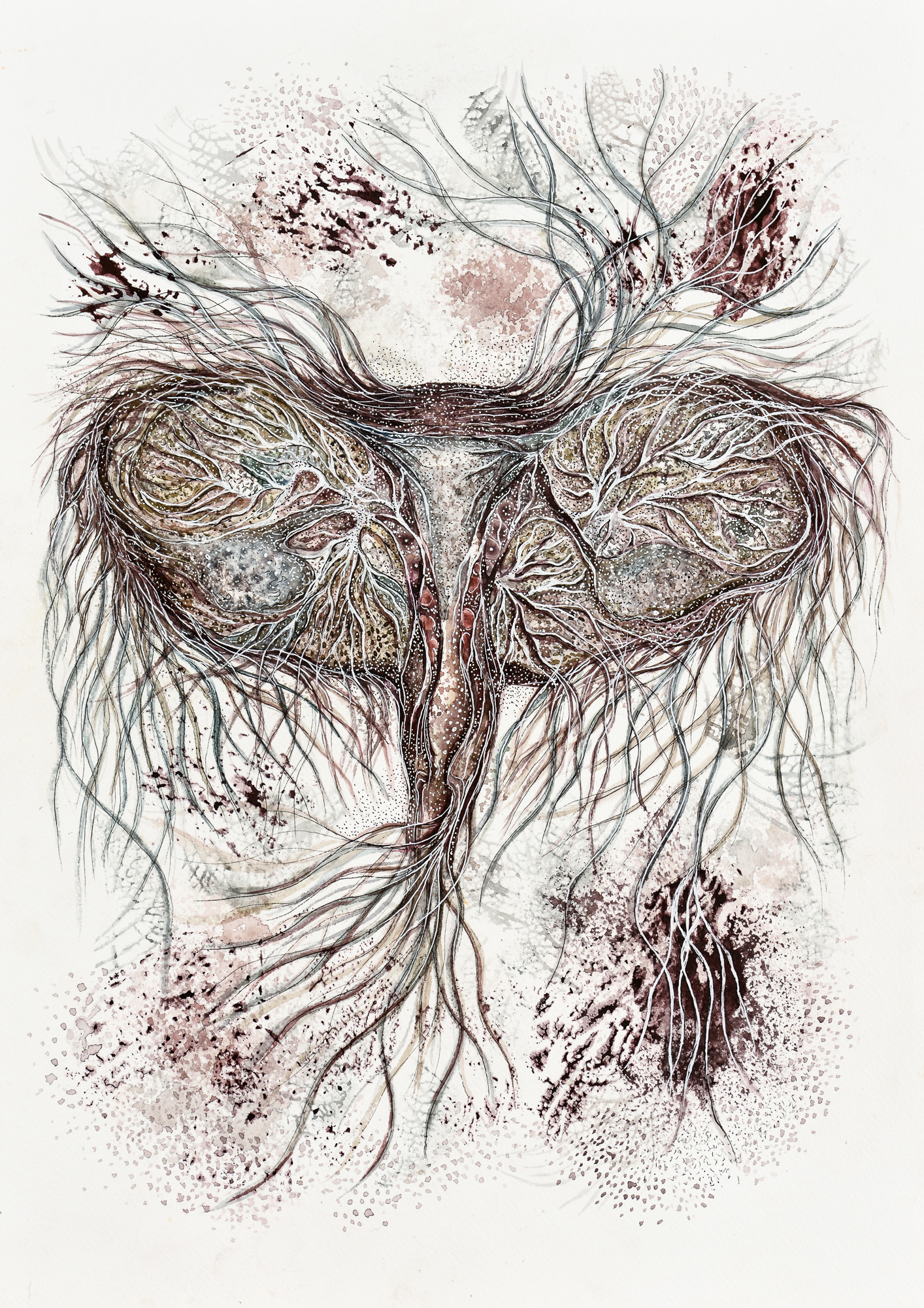 Devika Sundar, water colour on paper, organs