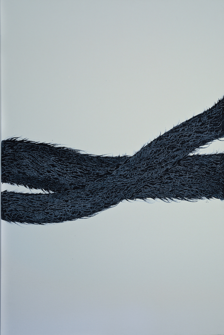 Kaimurai, indigo on canvas