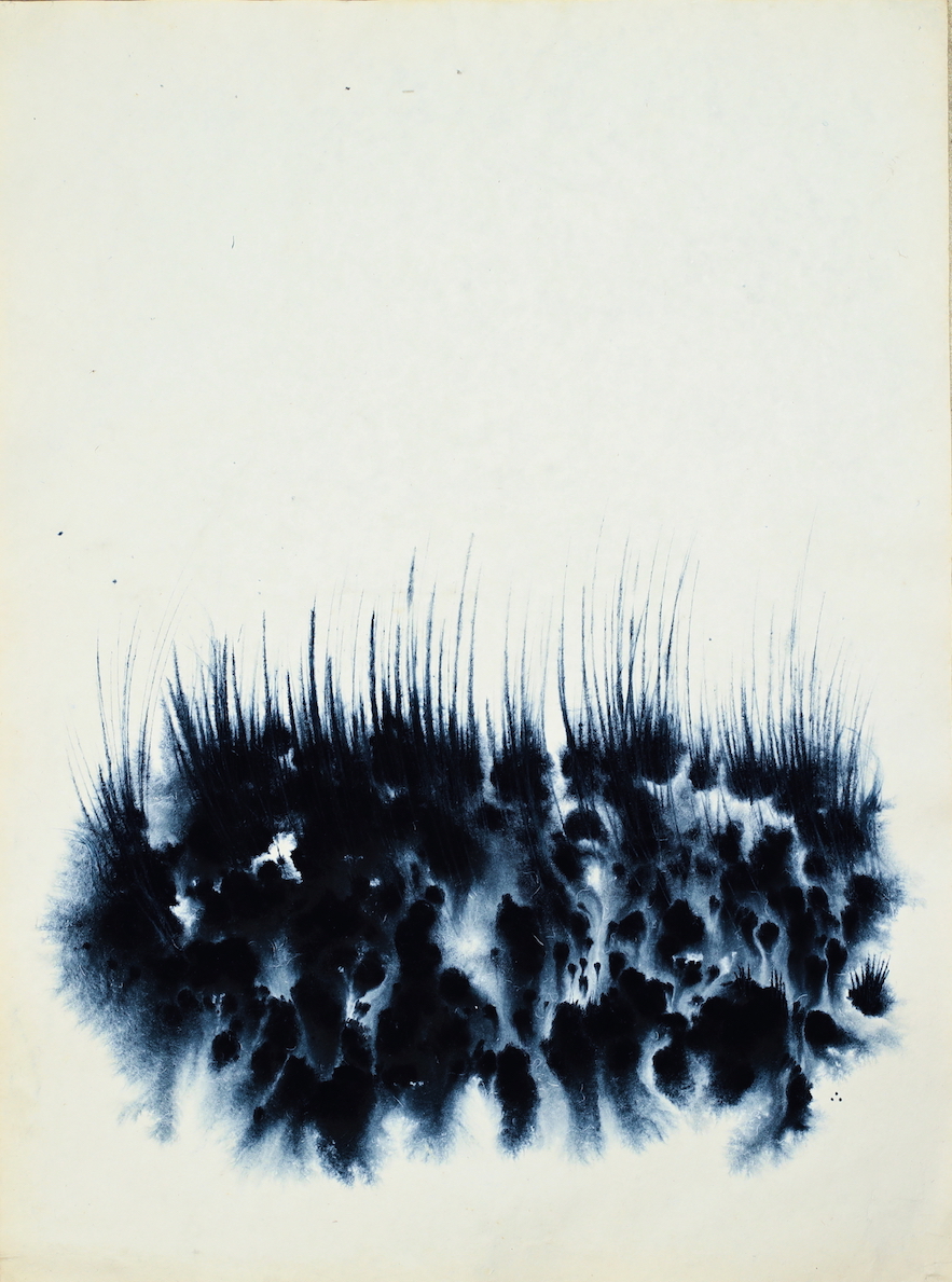 Kaimurai, indigo on paper