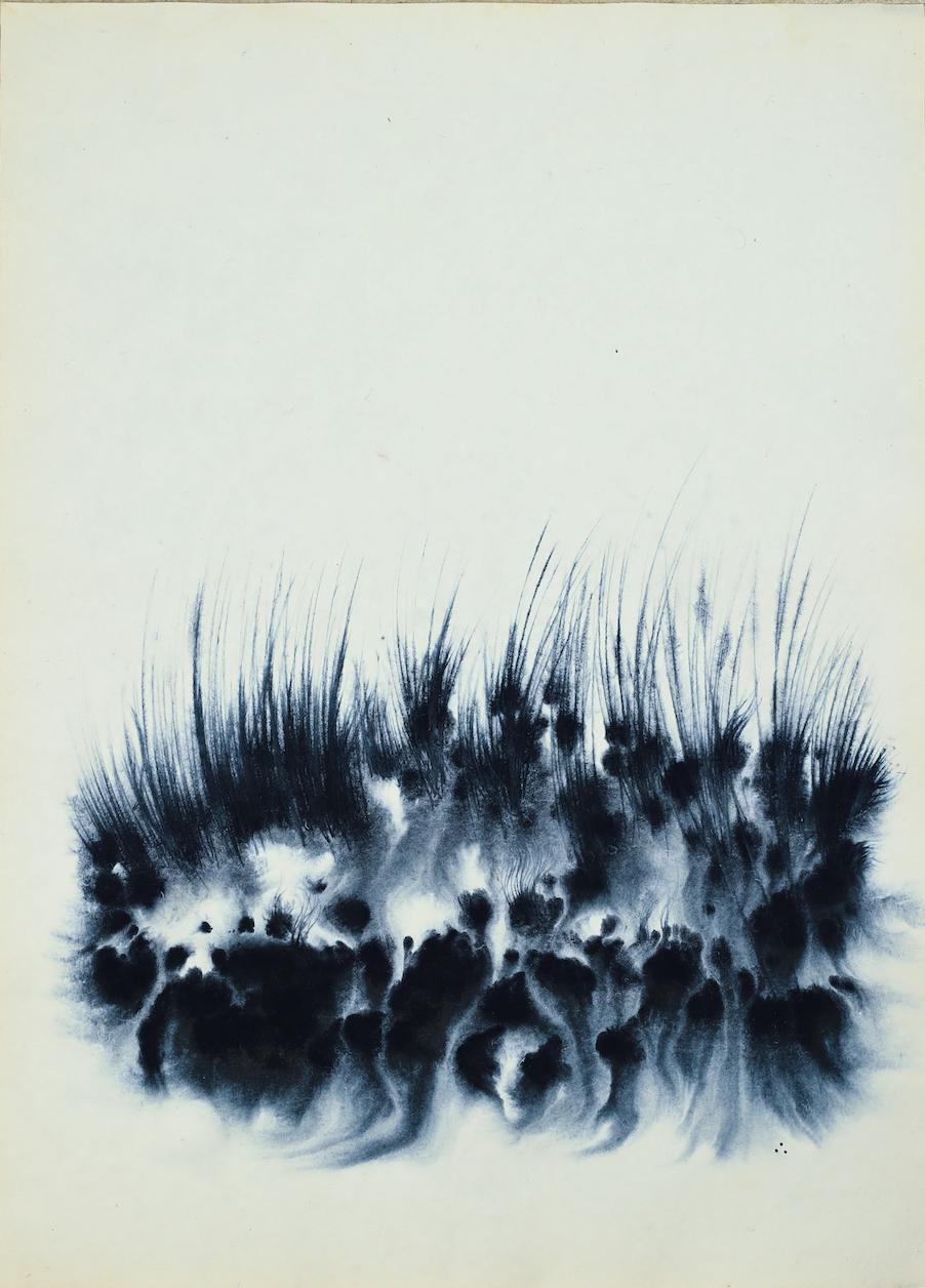 Kaimurai, indigo on paper