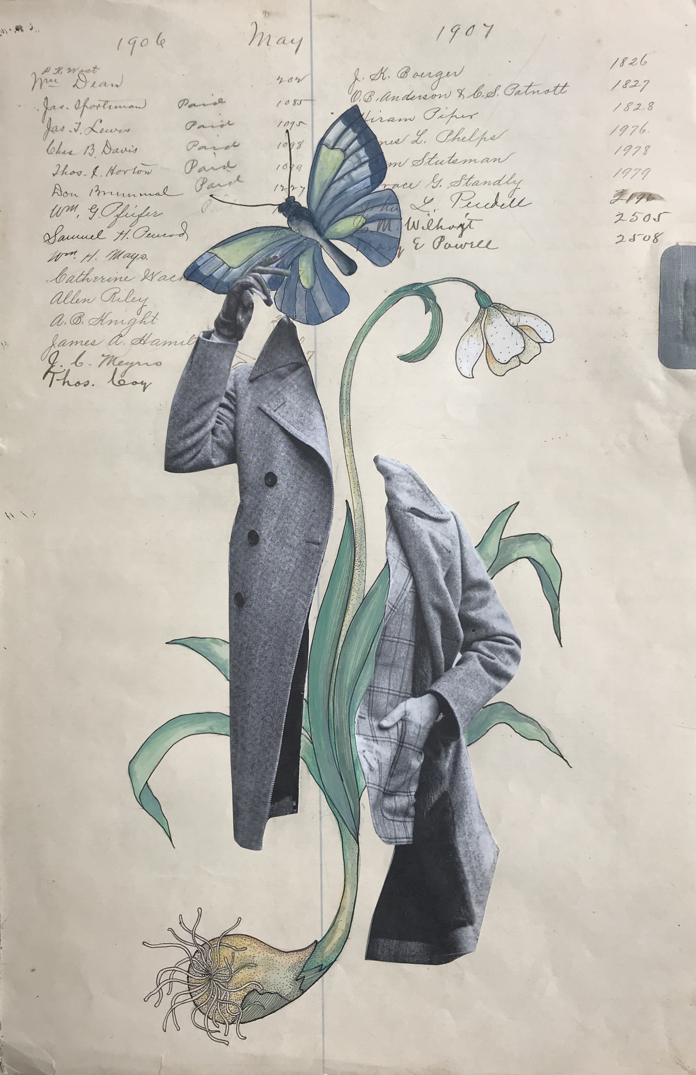 Bakula Nayak, contempoary artist, collage and drawing