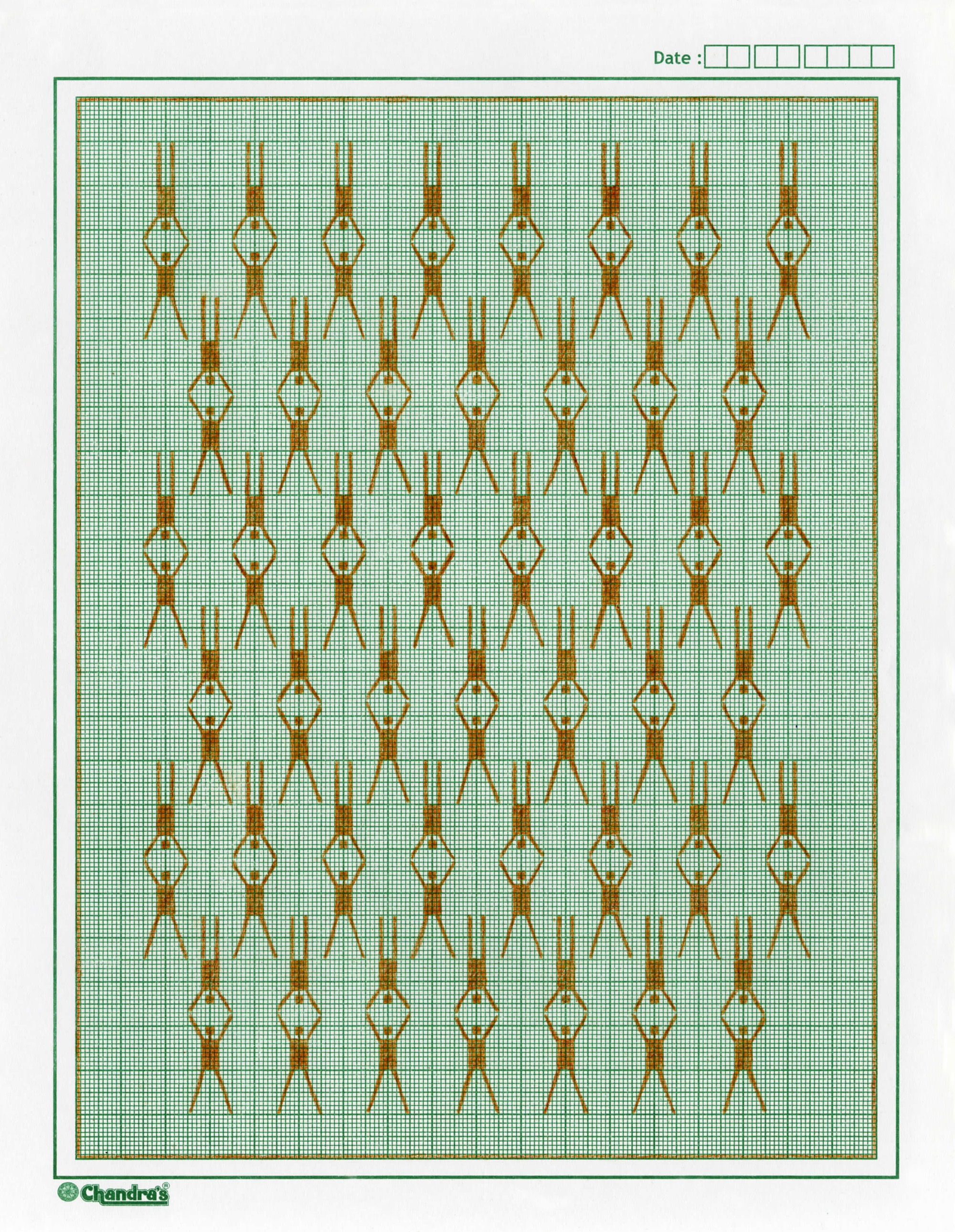 Koyal Raheja, pencil drawing on graph paper, contemporary