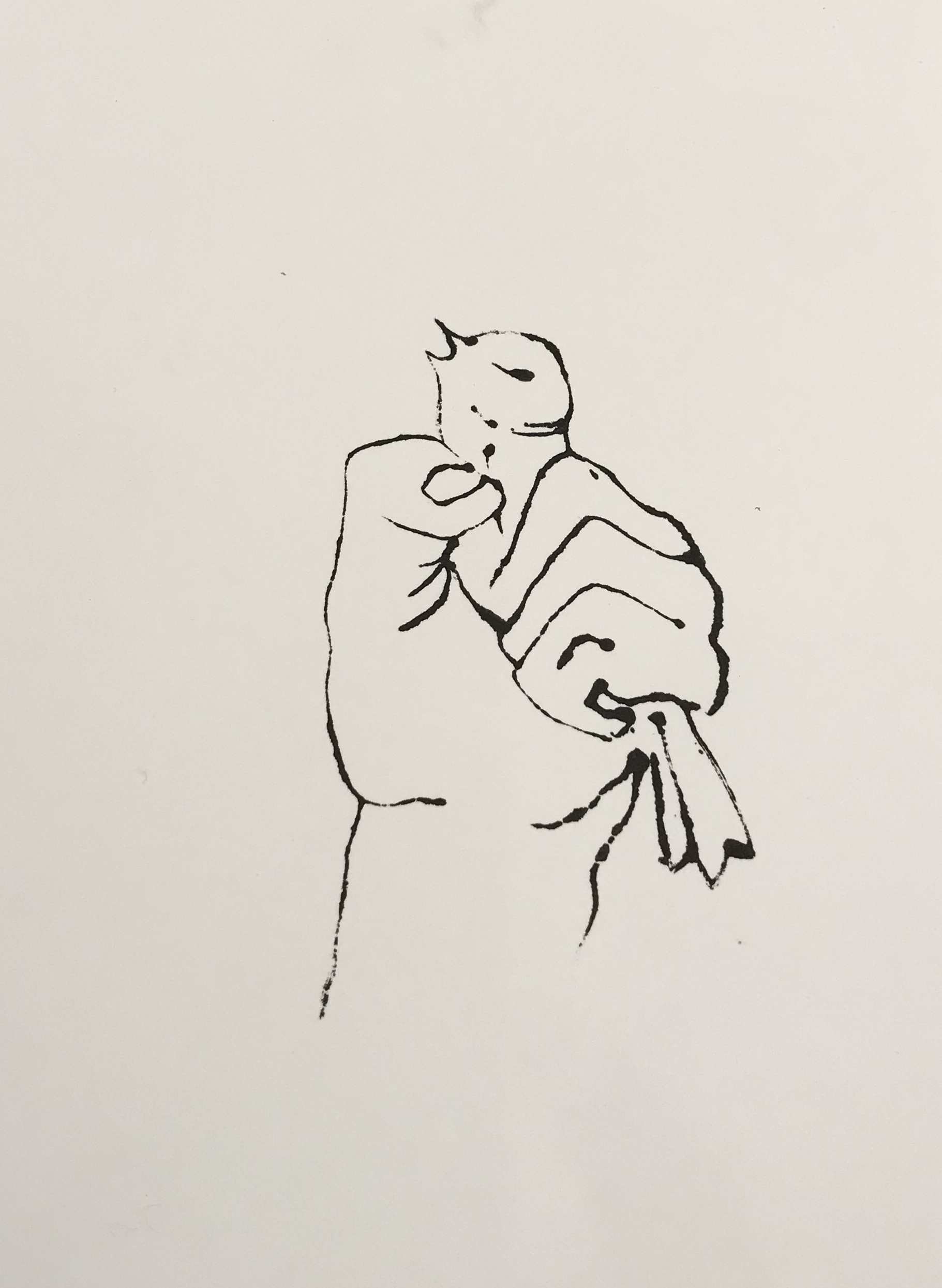 Bakula Nayak, contempoary artist, ink on paper