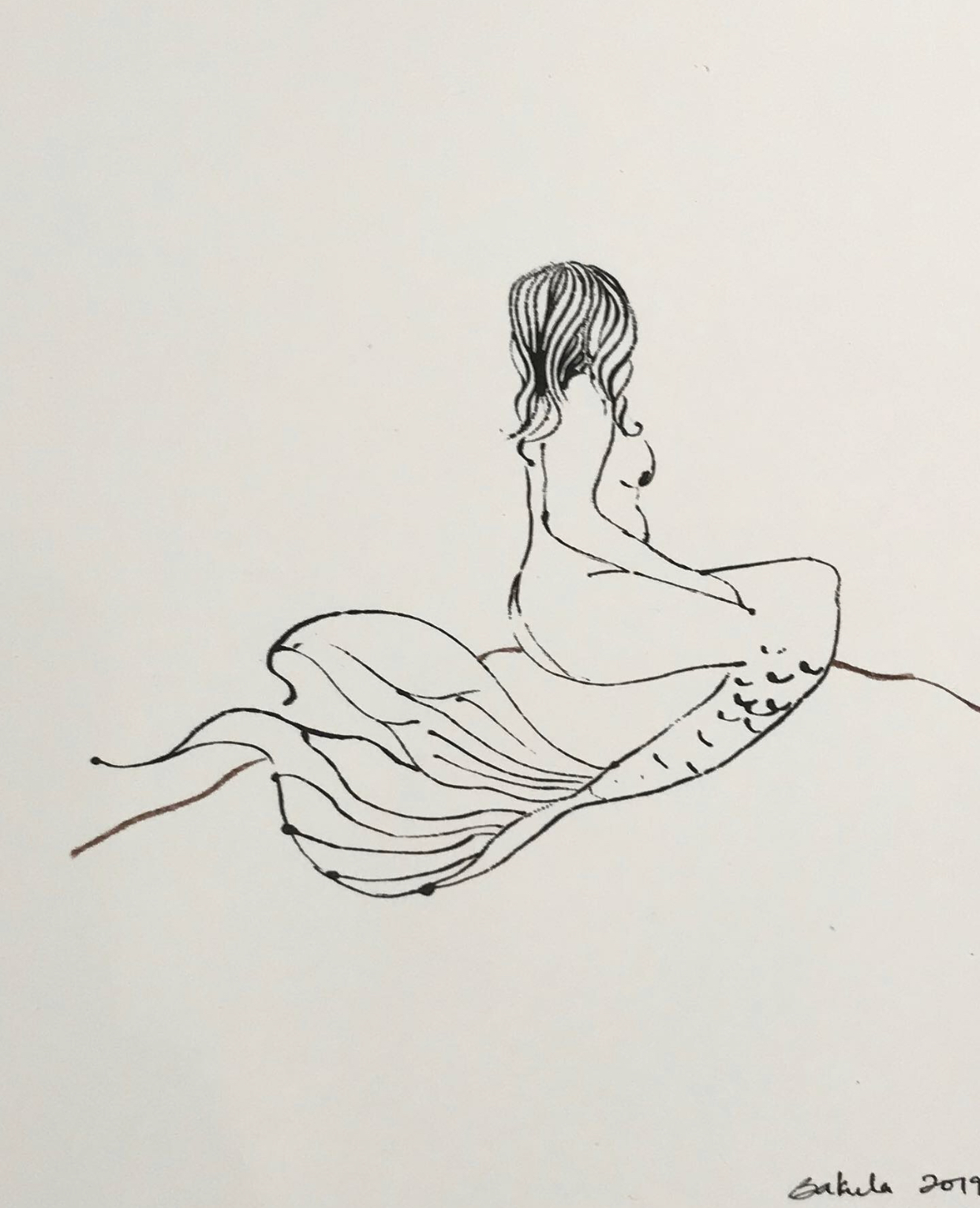 Bakula Nayak, contempoary artist, ink on paper