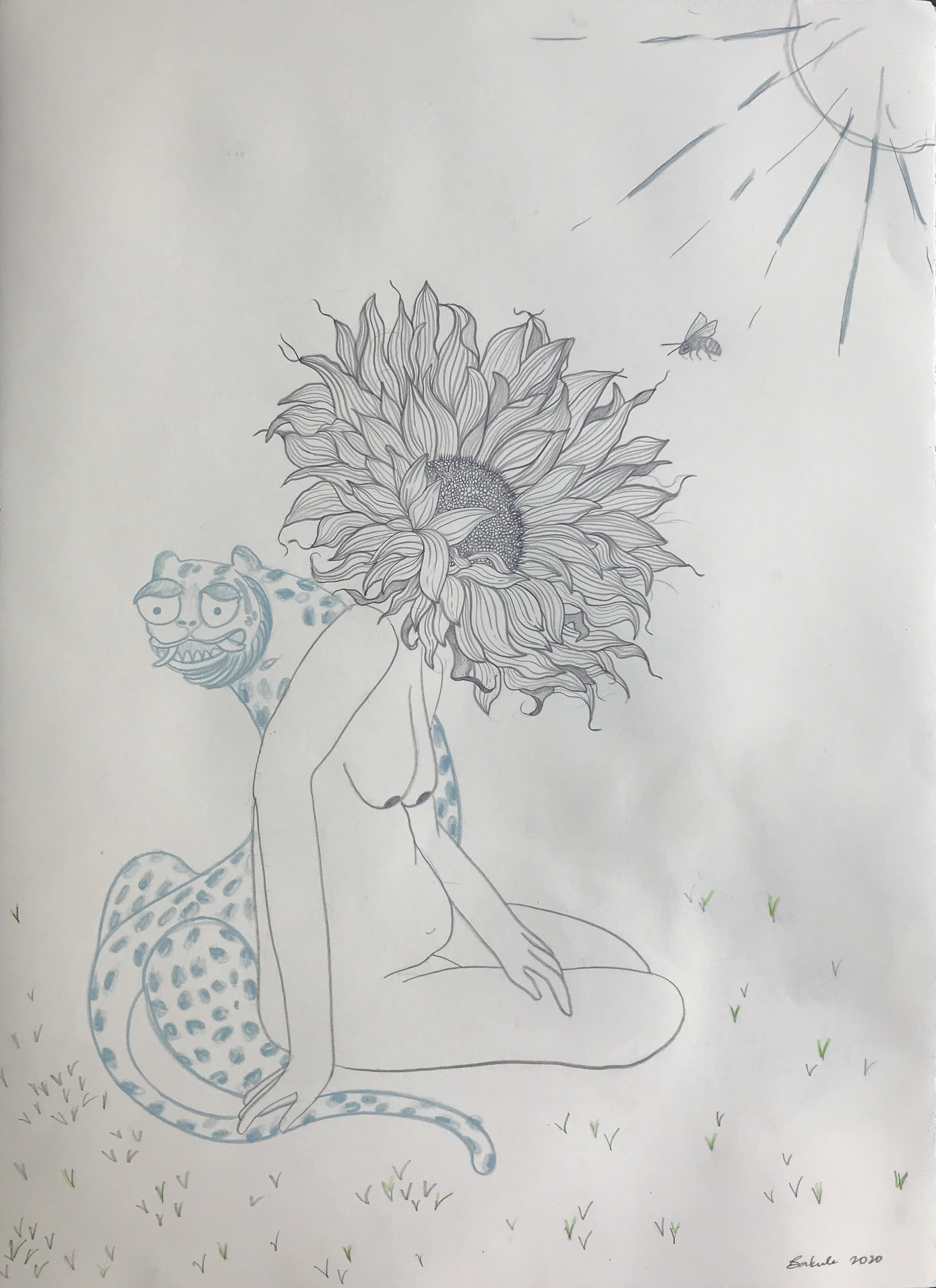 Bakula Nayak, contempoary artist, ink on paper