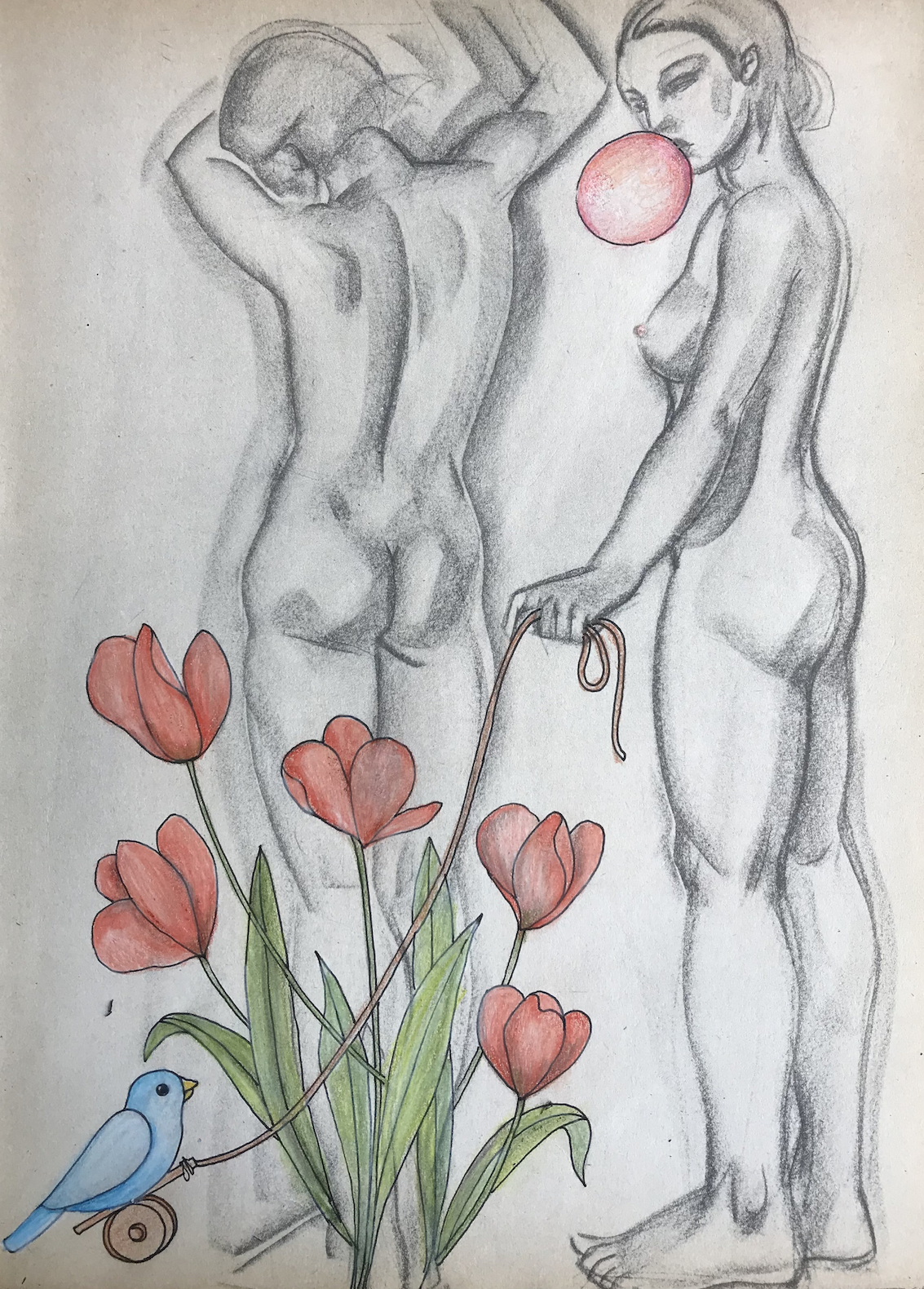 Bakula Nayak, contempoary artist, ink on paper