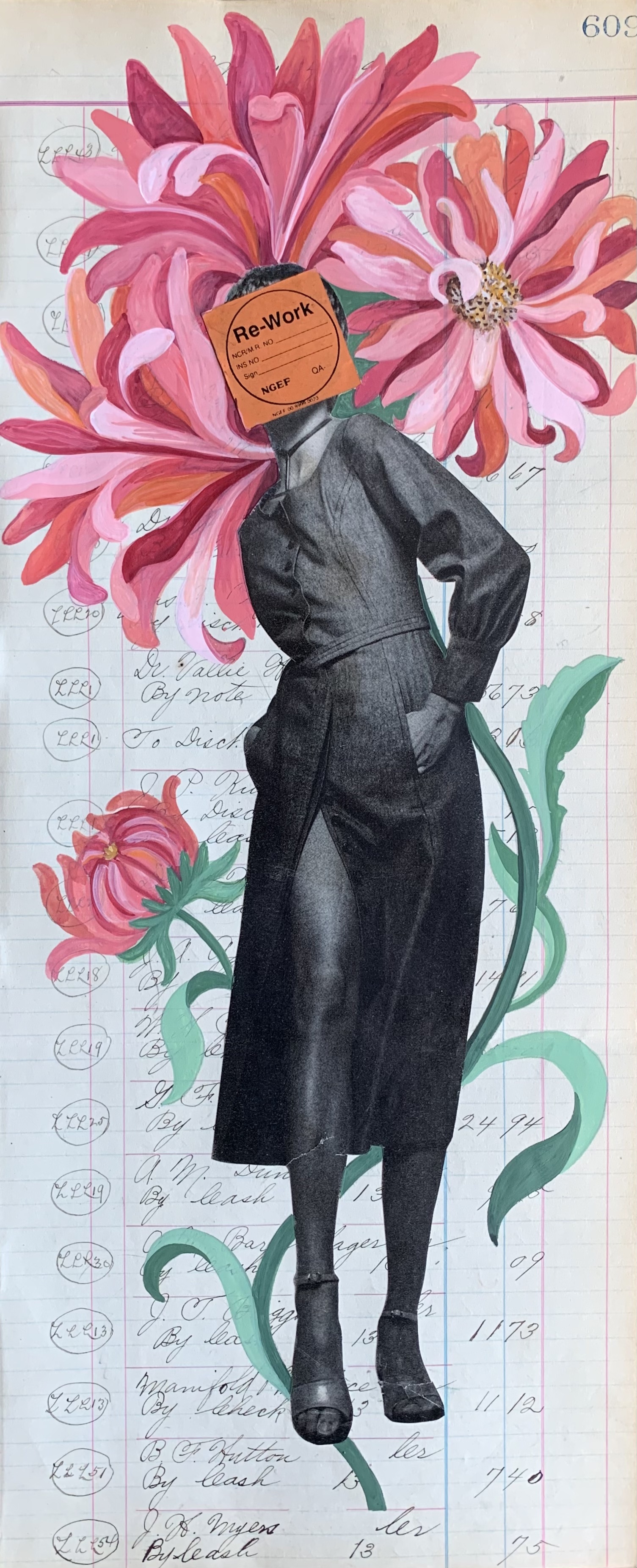 Bakula Nayak, contempoary artist, vintage paper drawing