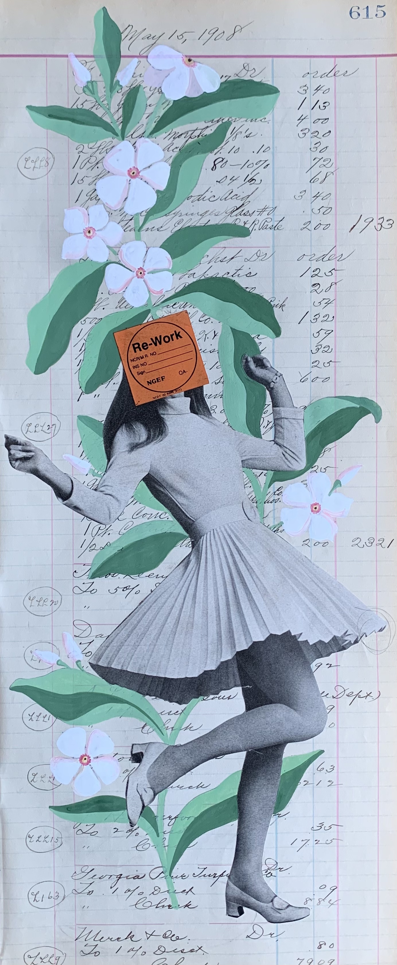 Bakula Nayak, contempoary artist, collage and drawing