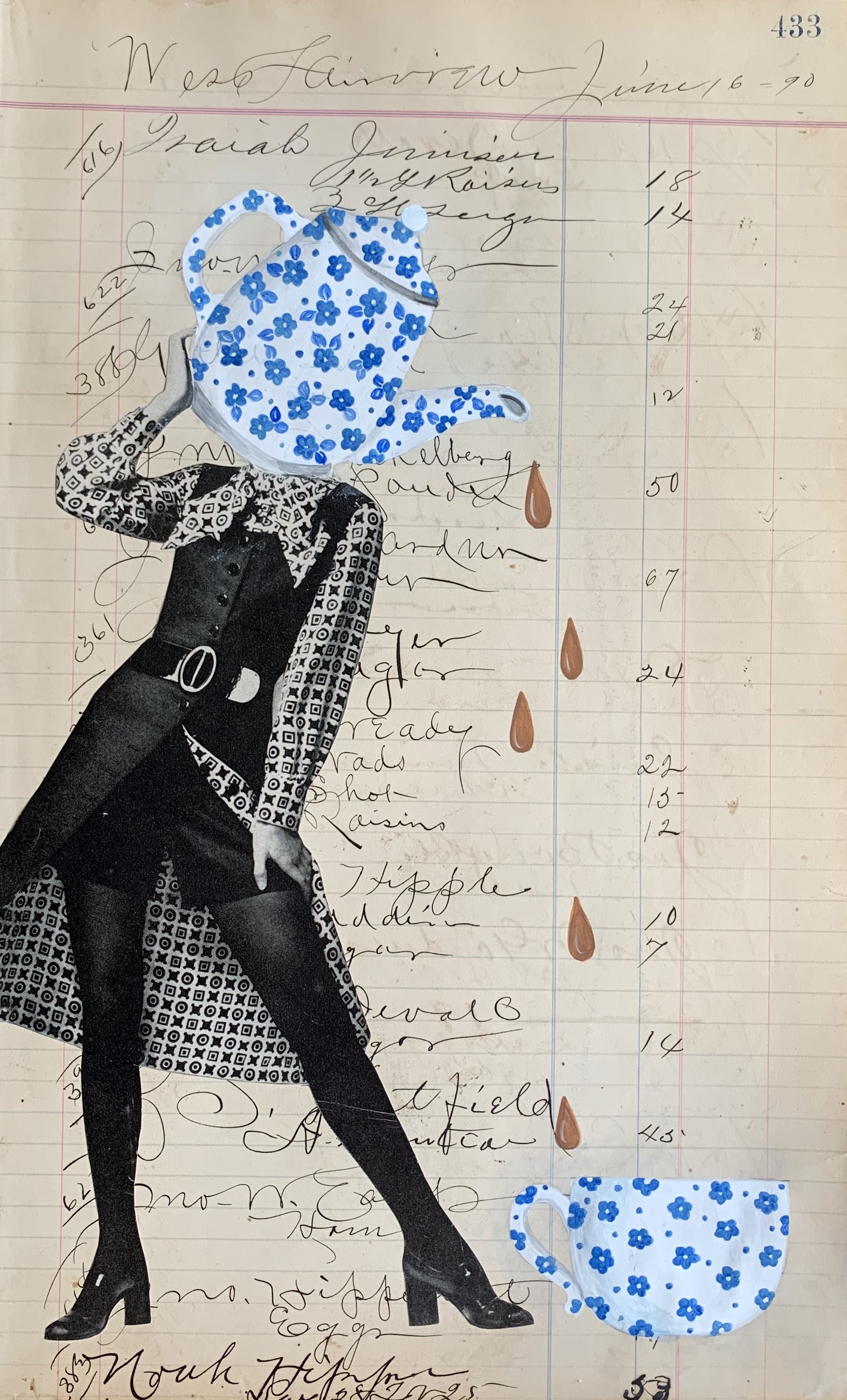 Bakula Nayak, contempoary artist, collage and drawing