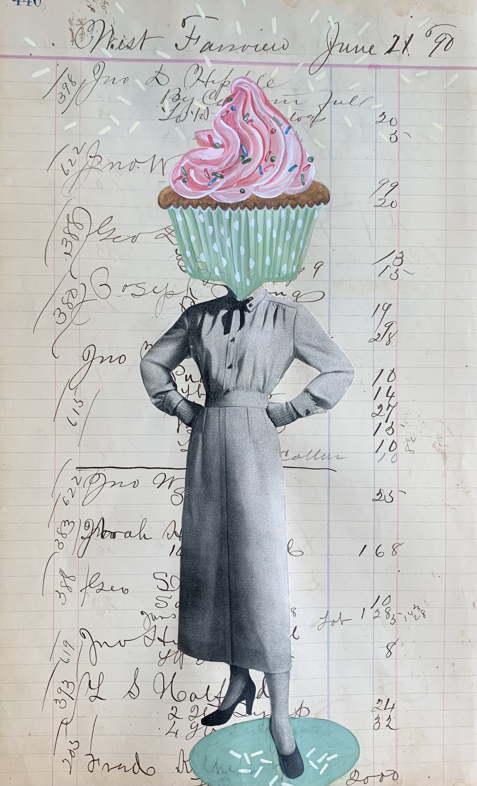 Bakula Nayak, contempoary artist, collage and drawing