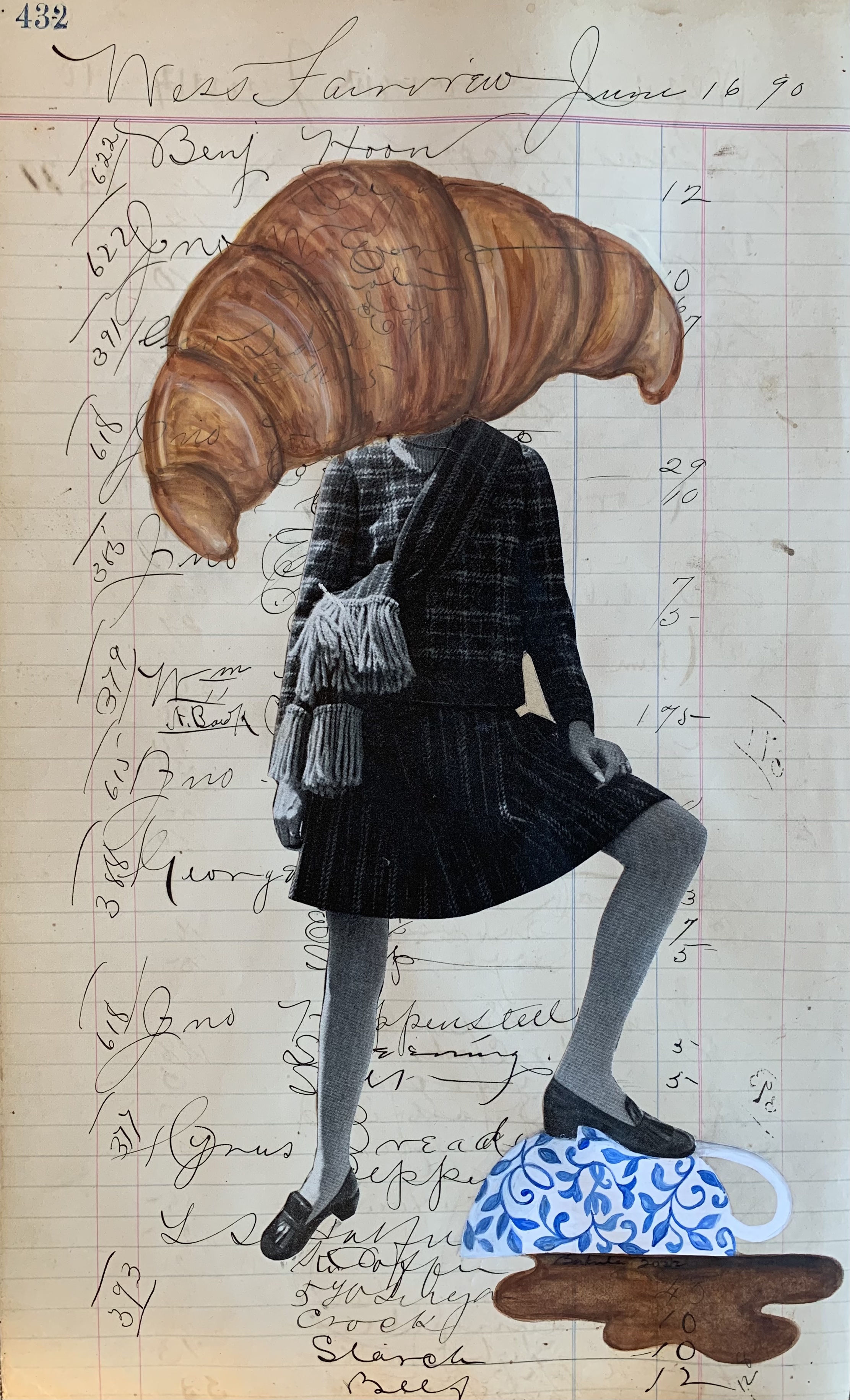 Bakula Nayak, contempoary artist, collage and drawing
