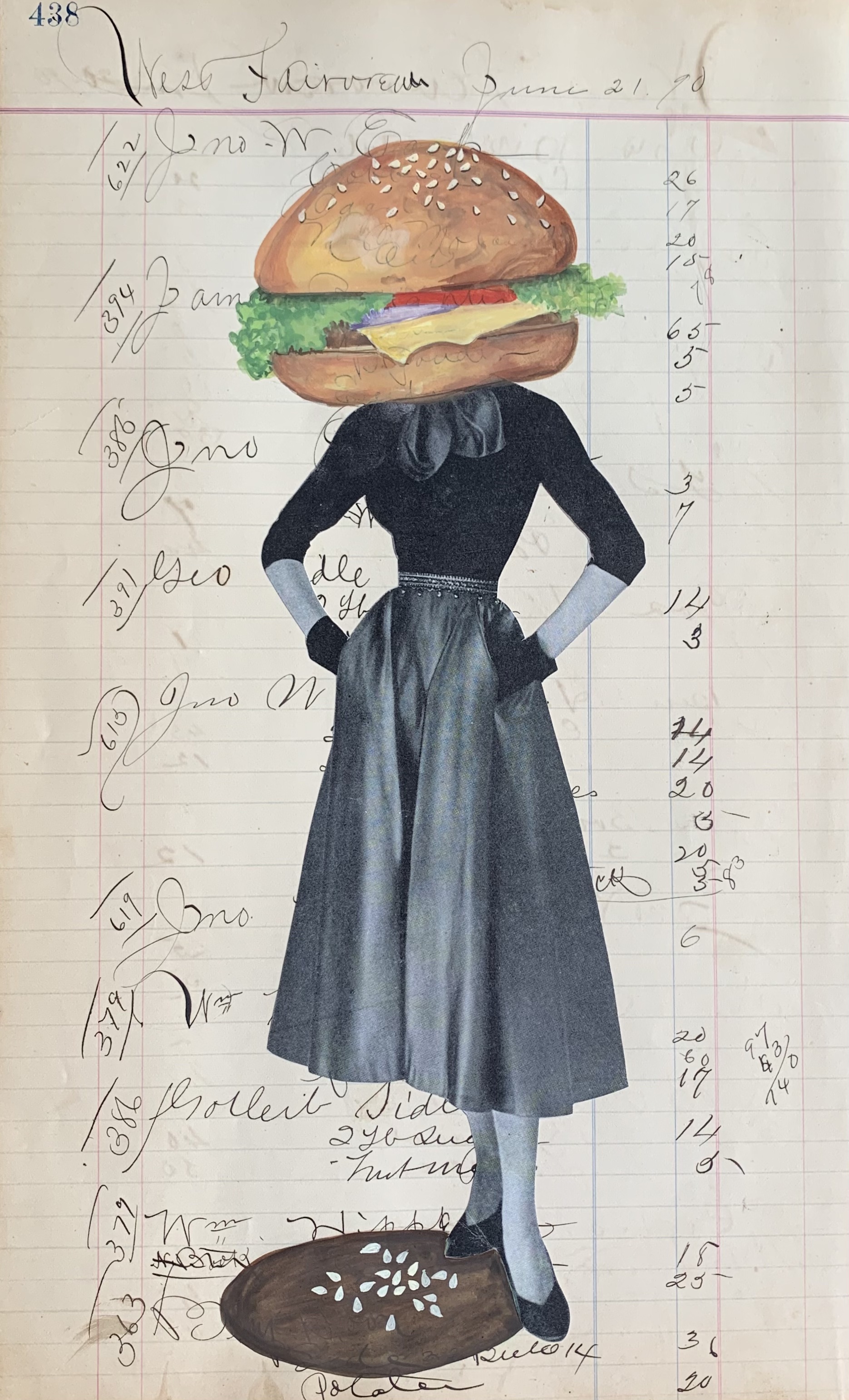 Bakula Nayak, contempoary artist, collage and drawing